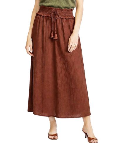 ELLE Collection Women's Waistband Detail Skirt