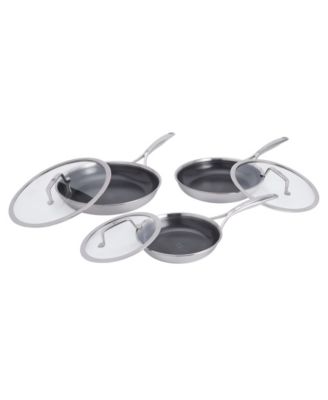 ZWILLING Peak Stainless Steel 6-Piece Dual Performance Ceramic Fry Pan Set