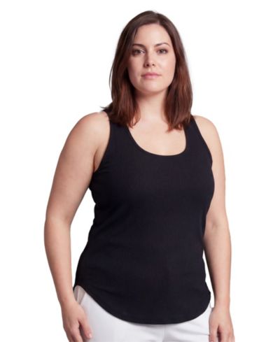 Женский трикотажный топ 24seven Comfort Apparel Plus Size Curvy Ribbed Knit Long Flared