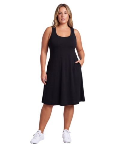 Платье А-силуэта 24seven Comfort Apparel Plus Size Curvy из трикотажа в рубчик