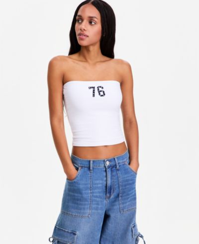 Planet Gold Juniors' Graphic Fitted Tube Top