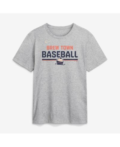 Nike Men's Heather Gray Milwaukee Brewers 2026 City Connect Stacked Team Phrase T-Shirt