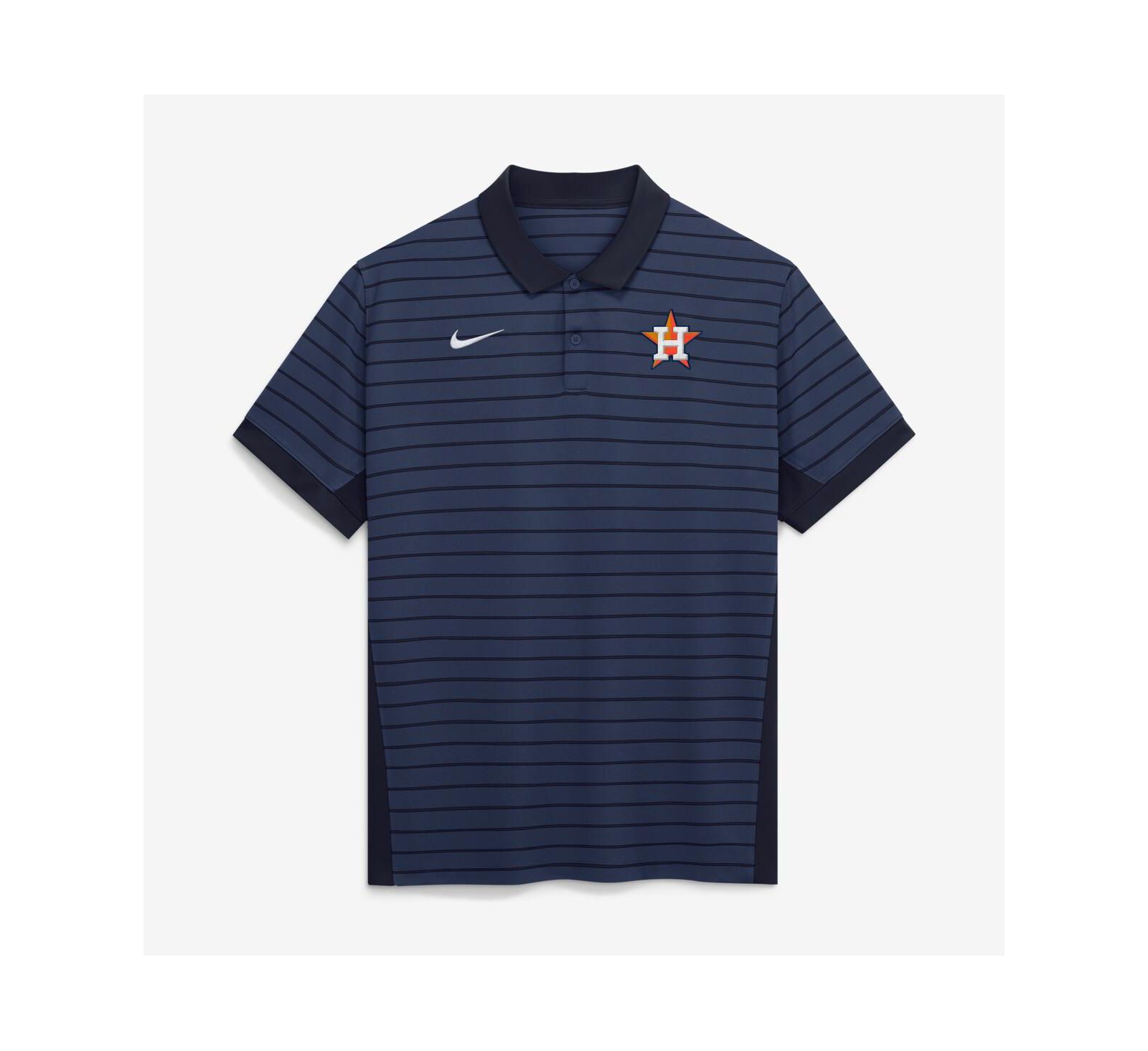 Nike Men's Navy Houston Astros Authentic Collection Striped Victory Dri-FIT Polo Shirt