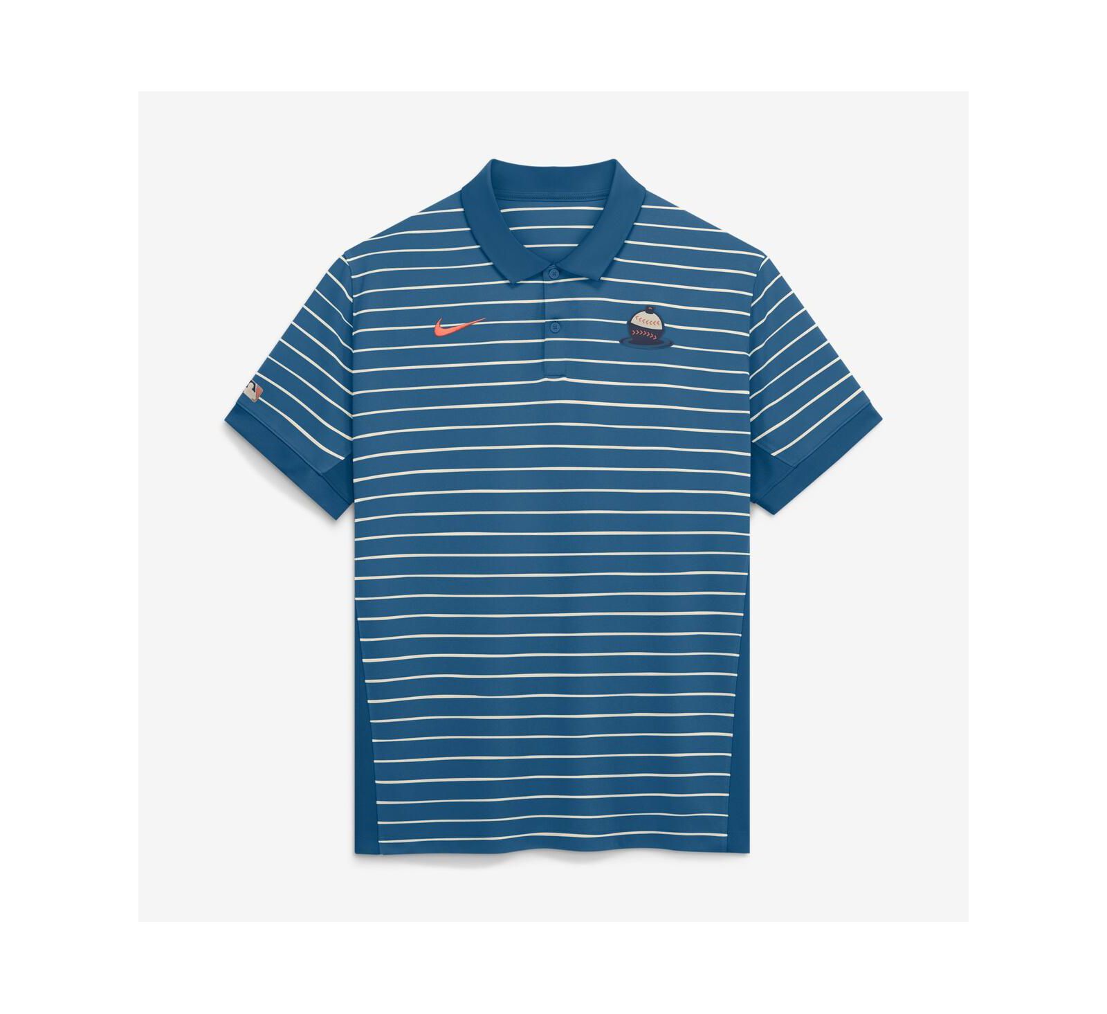 Nike Men's Blue Milwaukee Brewers 2026 City Connect Authentic Collection Striped Victory Dri-FIT Polo Shirt