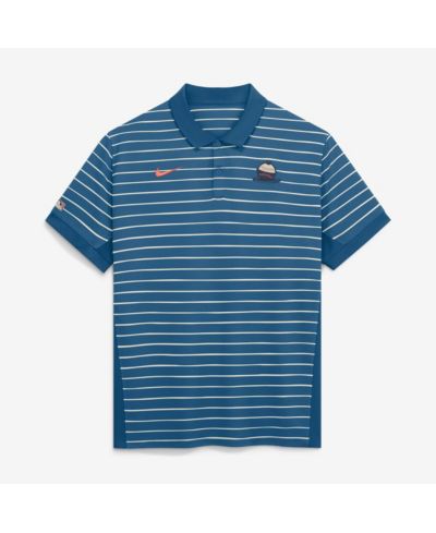 Nike Men's Blue Milwaukee Brewers 2026 City Connect Authentic Collection Striped Victory Dri-FIT Polo Shirt