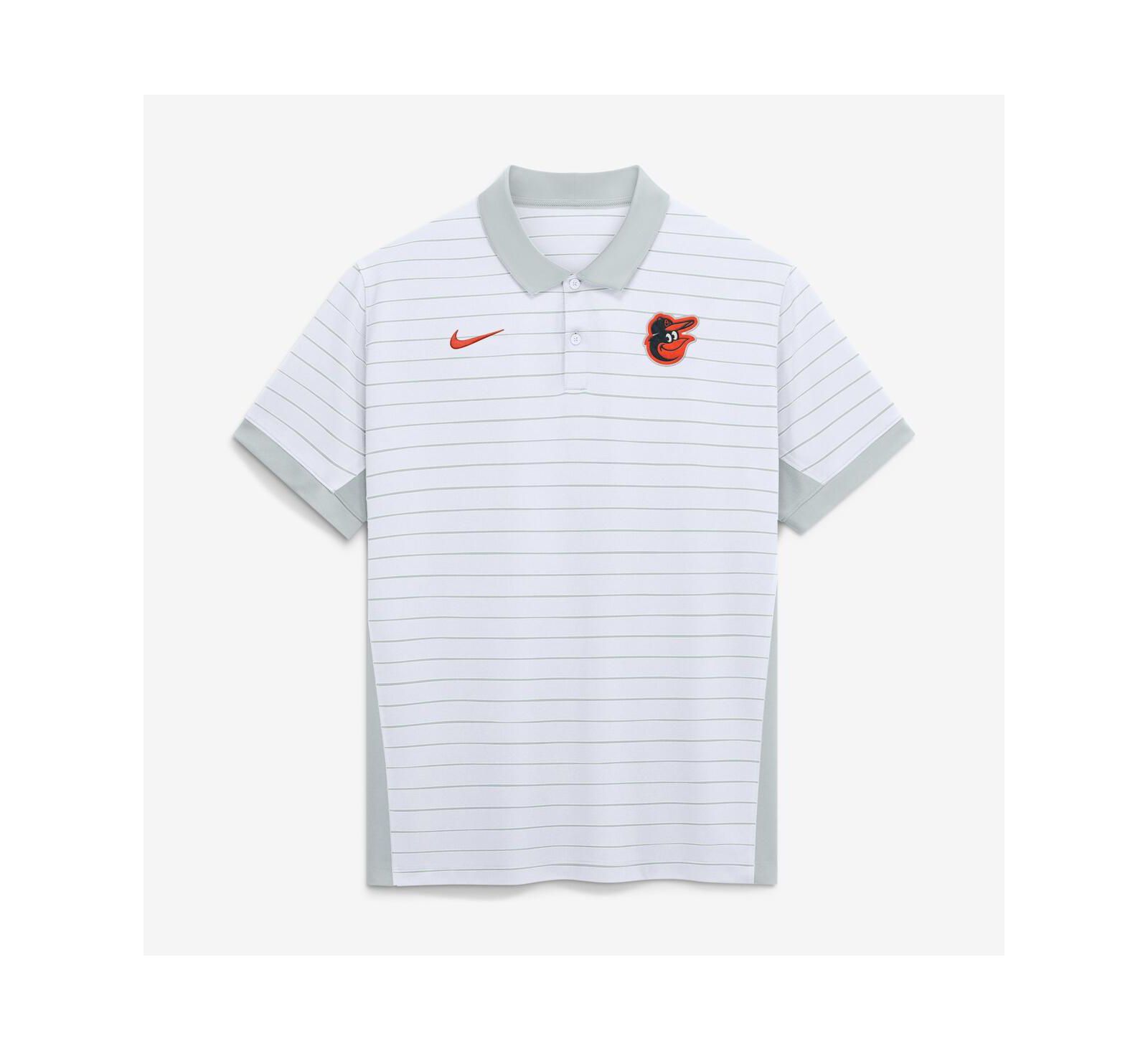 Nike Men's White Baltimore Orioles Authentic Collection Striped Victory Dri-FIT Polo Shirt