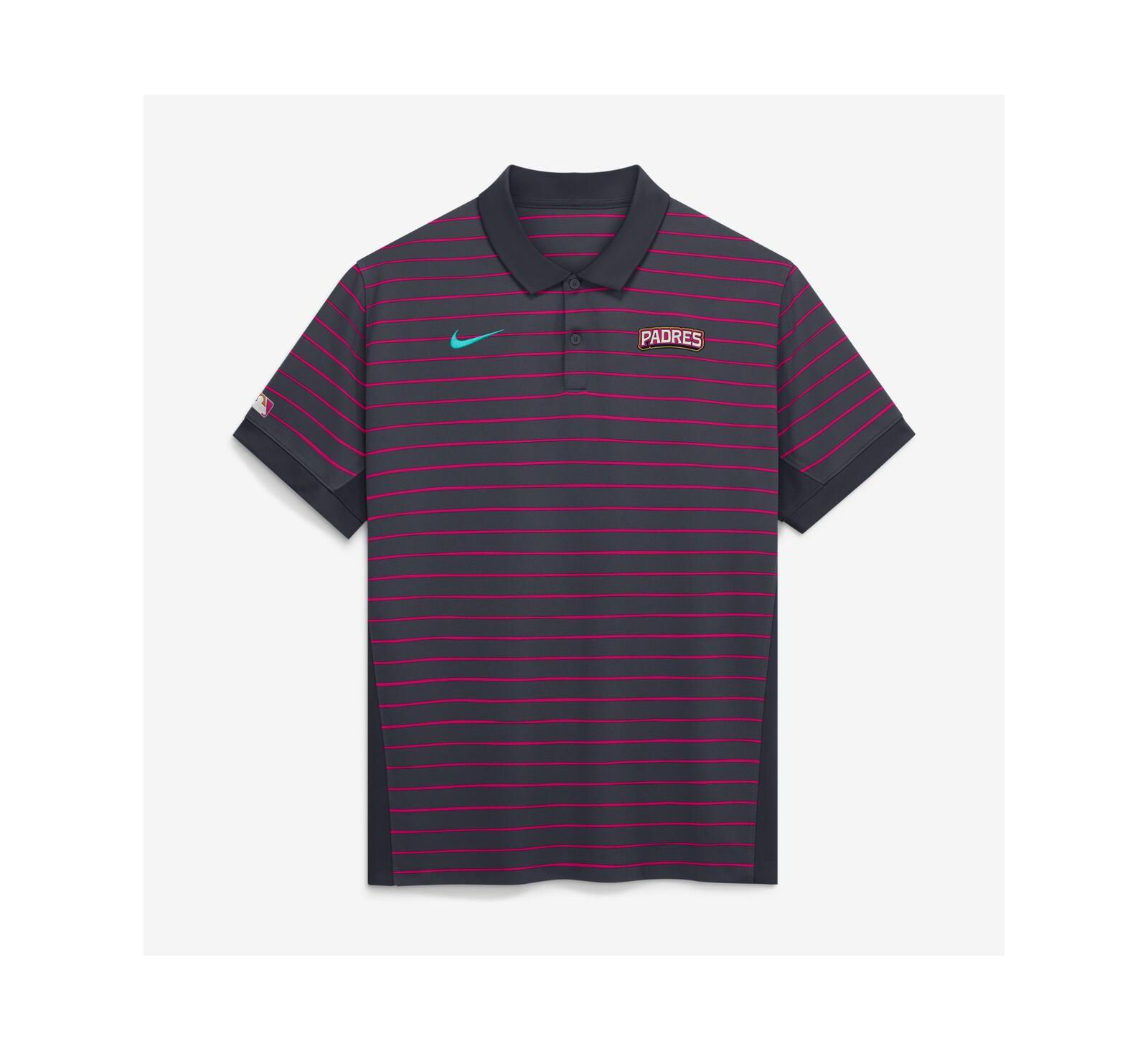 Nike Men's Obsidian San Diego Padres 2026 City Connect Authentic Collection Striped Victory Dri-FIT Polo Shirt