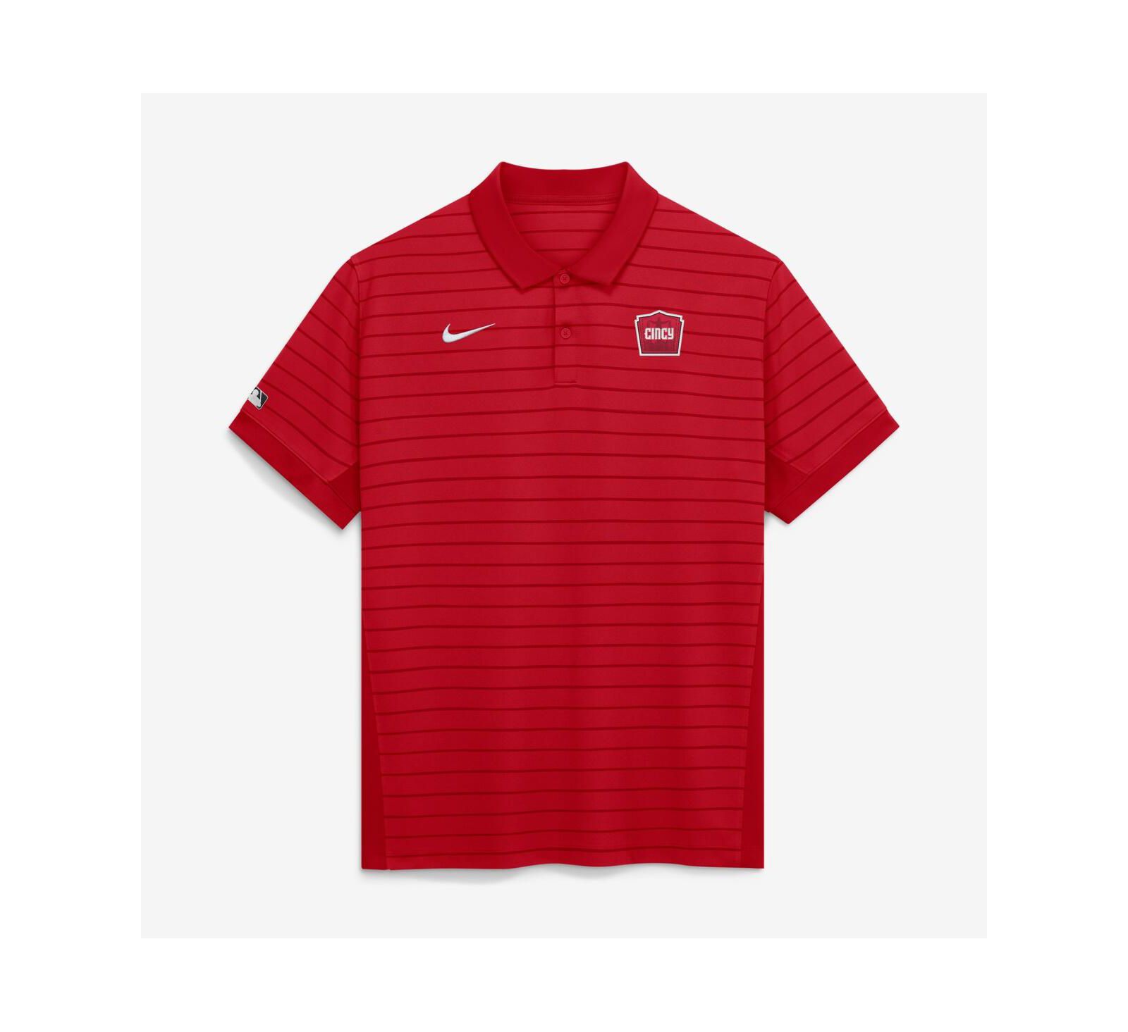 Nike Men's Red Cincinnati Reds 2026 City Connect Authentic Collection Striped Victory Dri-FIT Polo Shirt