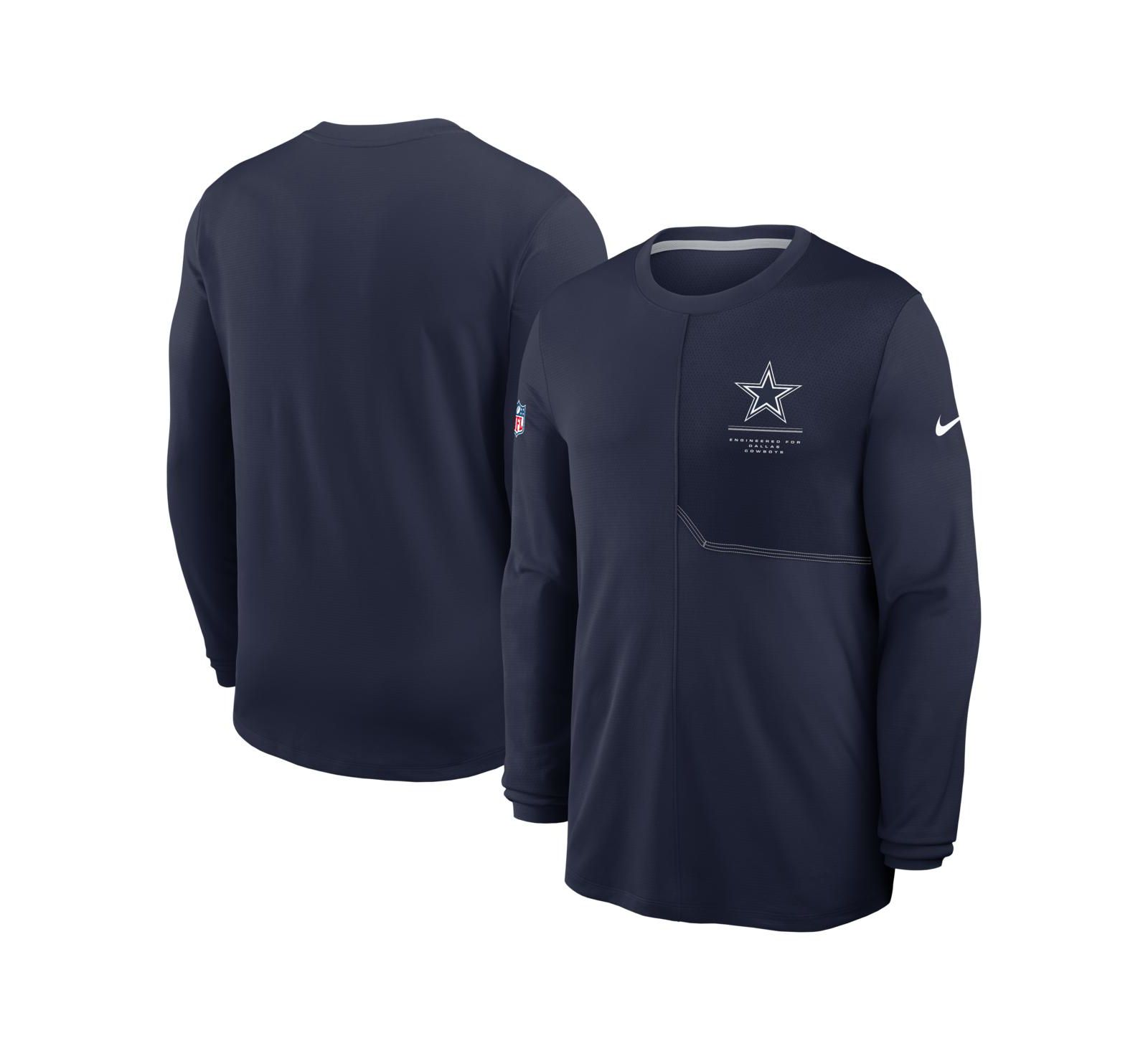 Nike Men's Navy Dallas Cowboys Sideline Coaches UV Dri-FIT Long Sleeve T-Shirt
