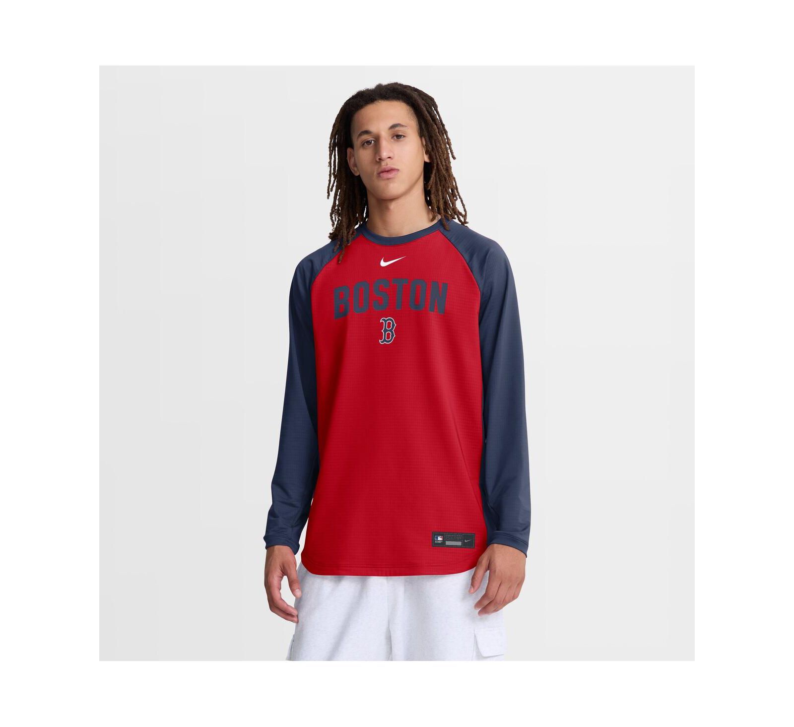 Мужская свитшот Nike Red Boston Red Sox Authentic Collection Raglan Dri-FIT