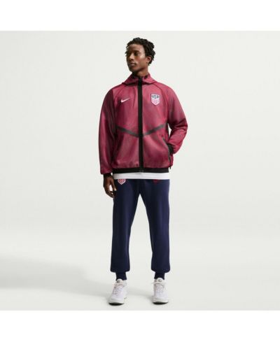 Nike Men's Red USMNT 2026 Anthem Mesh Dri-FIT Full-Zip Hooded Jacket