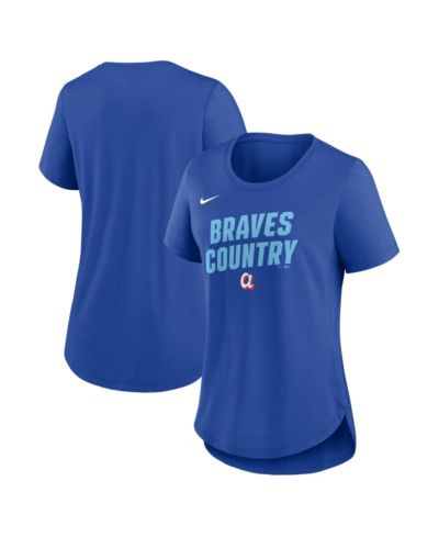 Женская футболка Nike Atlanta Braves 2026 City Connect Team Phrase Lockup Tri-Blend, королевский синий