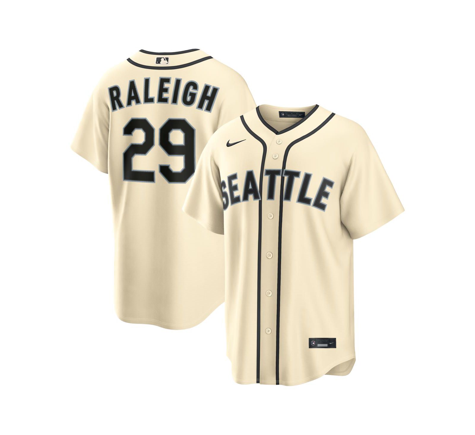 Мужская джерси Nike Cal Raleigh Cream Seattle Mariners Alternate Replica