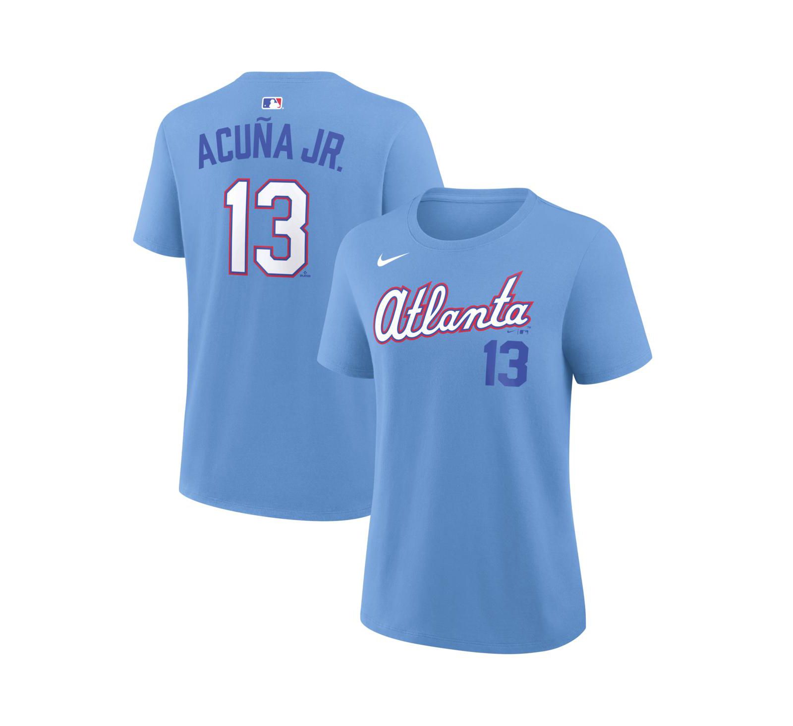 Nike Women's Ronald Acuña Jr. Light Blue Atlanta Braves 2026 City Connect Name & Number T-Shirt