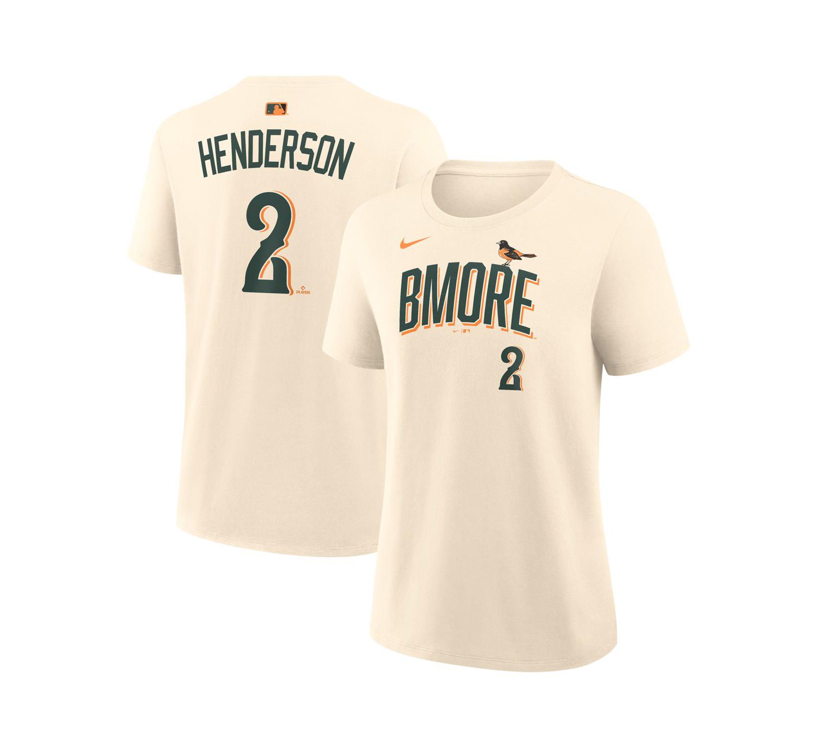 Nike Women's Gunnar Henderson Cream Baltimore Orioles 2026 City Connect Name & Number T-Shirt