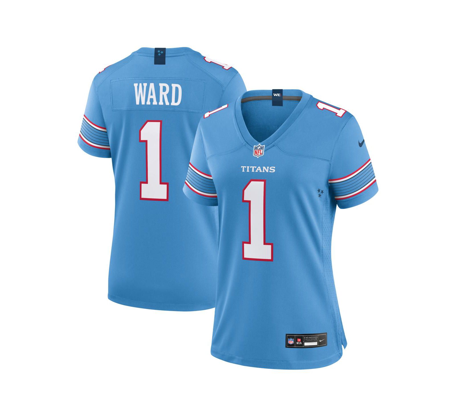 Женская игровая джерси Nike Tennessee Titans (Cameron Ward), светло-голубая