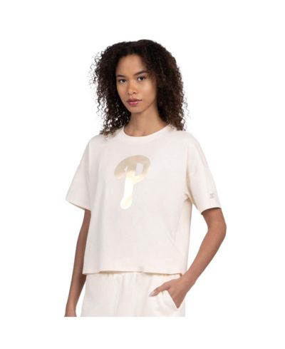 Starter Women's Cream Philadelphia Phillies Pastels Boxy Cropped T-Shirt