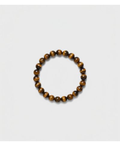 KENDI AMANI Jasiri Tiger Eye Beaded Bracelet – Timeless Stretch Bracelet for Layered or Solo Wear