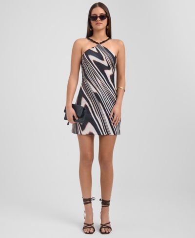 RACHEL Rachel Roy Women's Ravena Beaded Halter Mini Dress