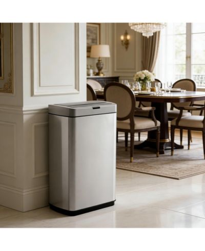 Мусорное ведро Mega Casa 13 Gallon Butterfly Lid Stainless Steel Touchless Sensor