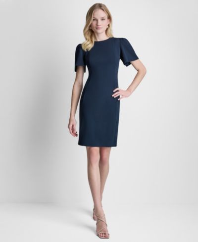 Женское платье-футляр DKNY Flutter Short-Sleeve Sheath
