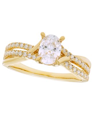 Macy's Certified Lab Grown Diamond Ring (1 ct. t.w.) in 14k Yellow Gold