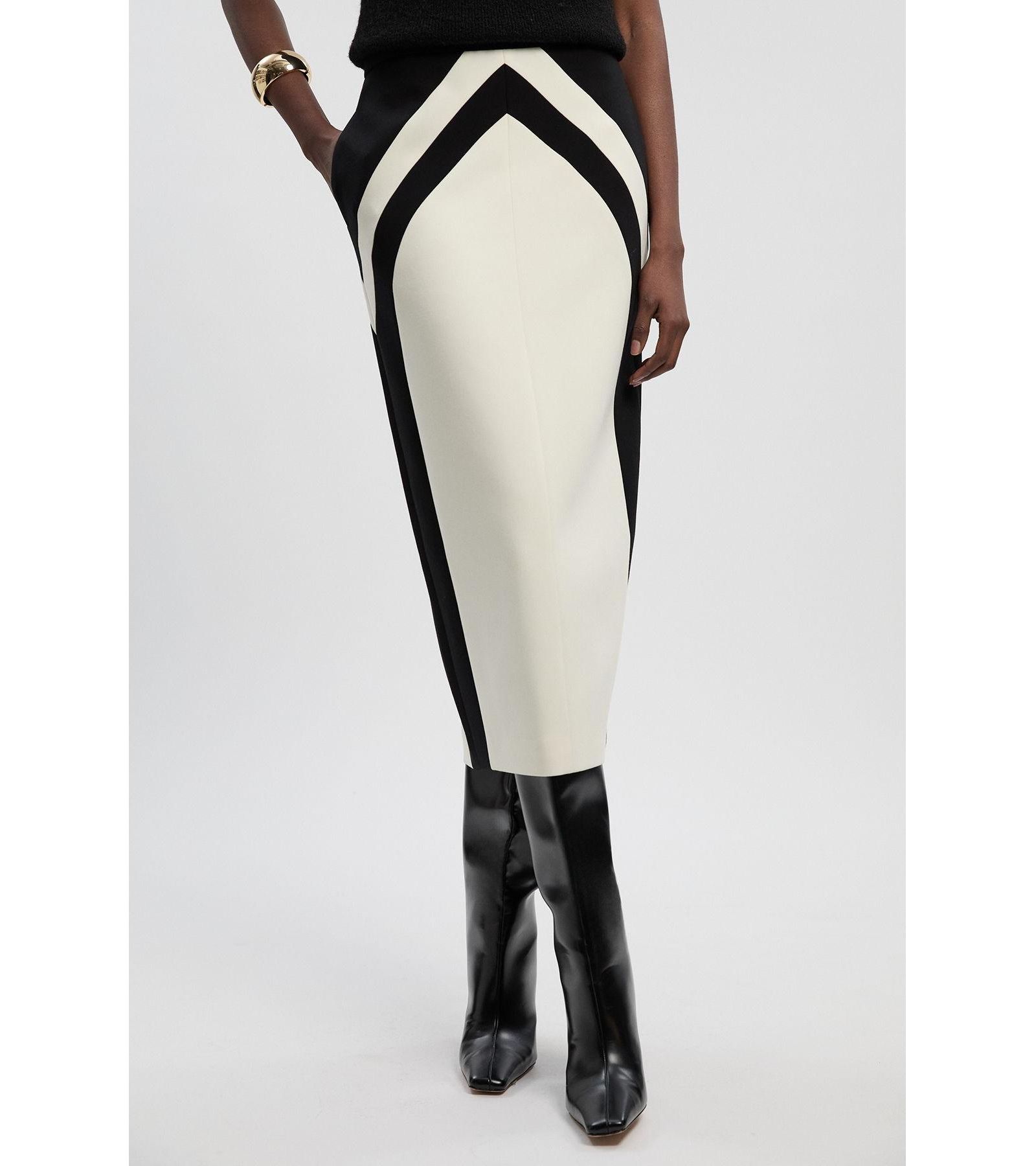 Karen Millen Women's Colour Block Pencil Midi Skirt