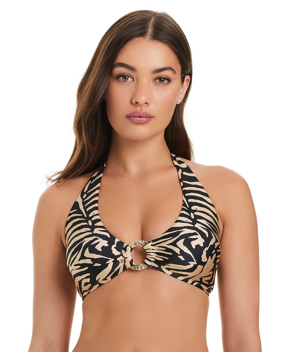 Red Carter Женский топ бикини Sumatra Island с halter-вырезом, красный