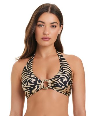 Red Carter Женский топ бикини Sumatra Island с halter-вырезом, красный