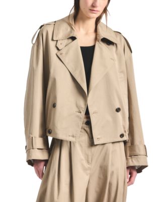 Женское укороченное пальто Derek Lam 10 Crosby Emilio Stretch Cotton Twill