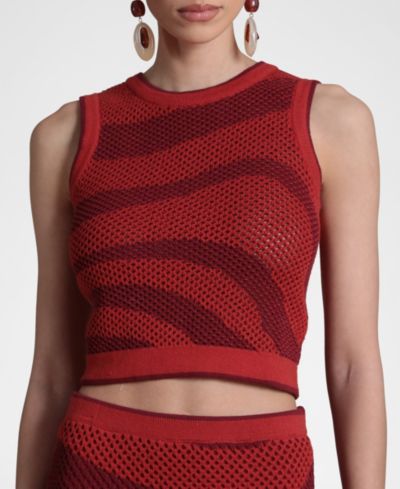 Avec Les Filles Women's Cotton Sleeveless Crewneck Sweater