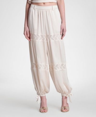 Avec Les Filles Women's Lace Combo Balloon Pants