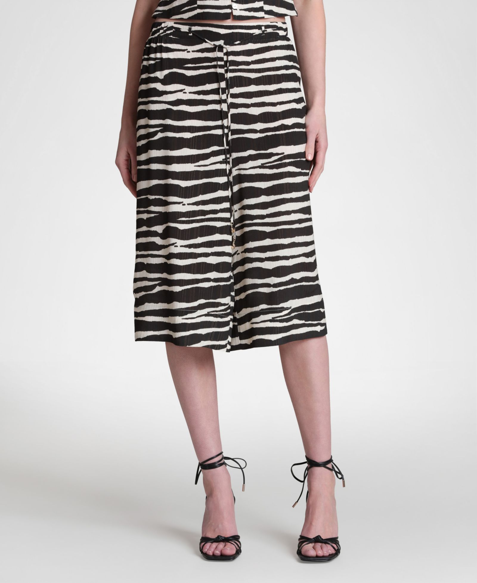 Avec Les Filles Women's Elastic Waistband Wide Culottes