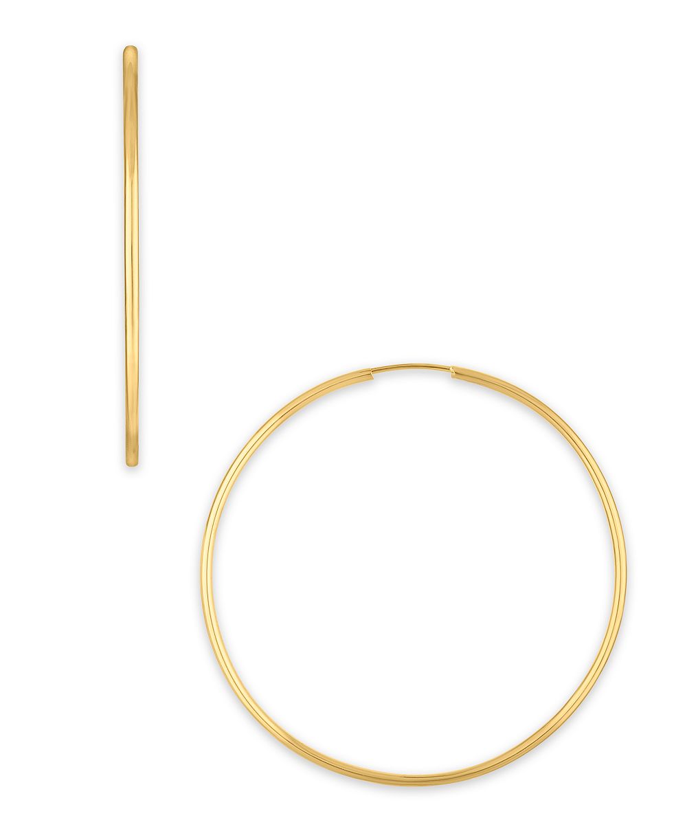 Macy's серьги-кольца 40mm из полированного 10k желтого золота