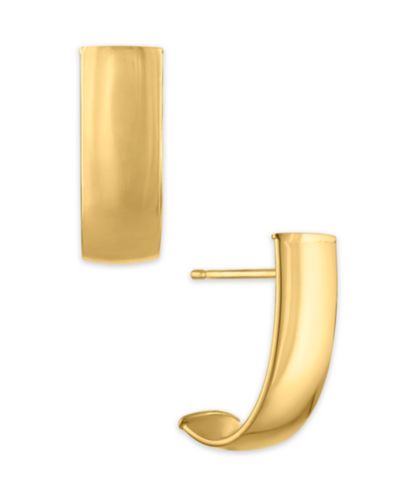 Macy's Wide J-Hoop Earrings in 10k Yellow Gold