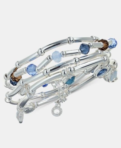 Anne Klein Silver-Tone 4-Pc. Colored Shaky Stone Stretch Bracelets