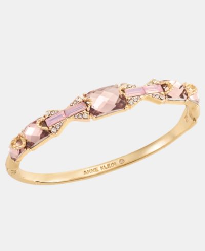 Браслет Anne Klein Gold-Tone Boxed Rose Baugette Stone Hinge