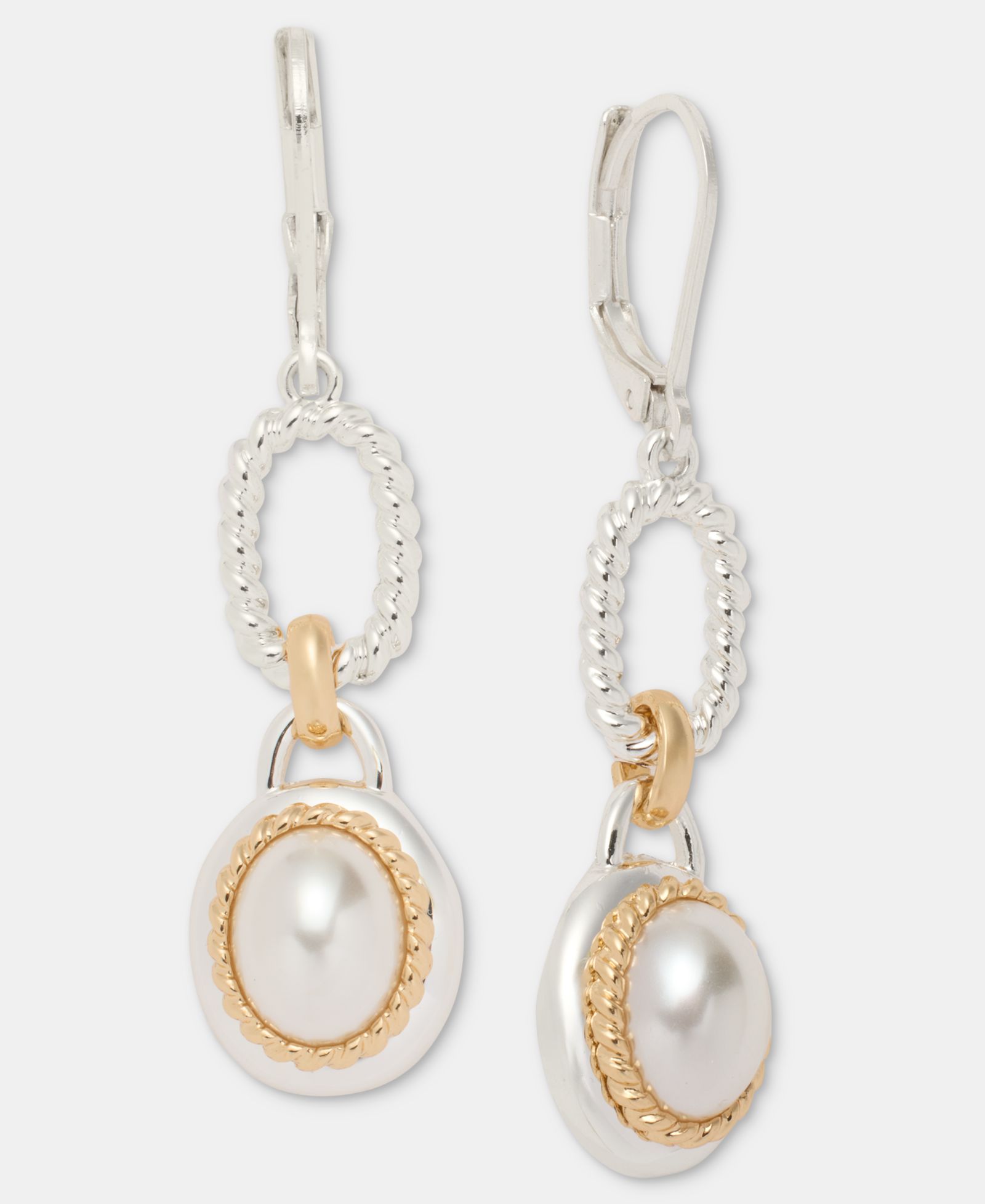 Anne Klein двухцветные серьги с имитацией жемчуга