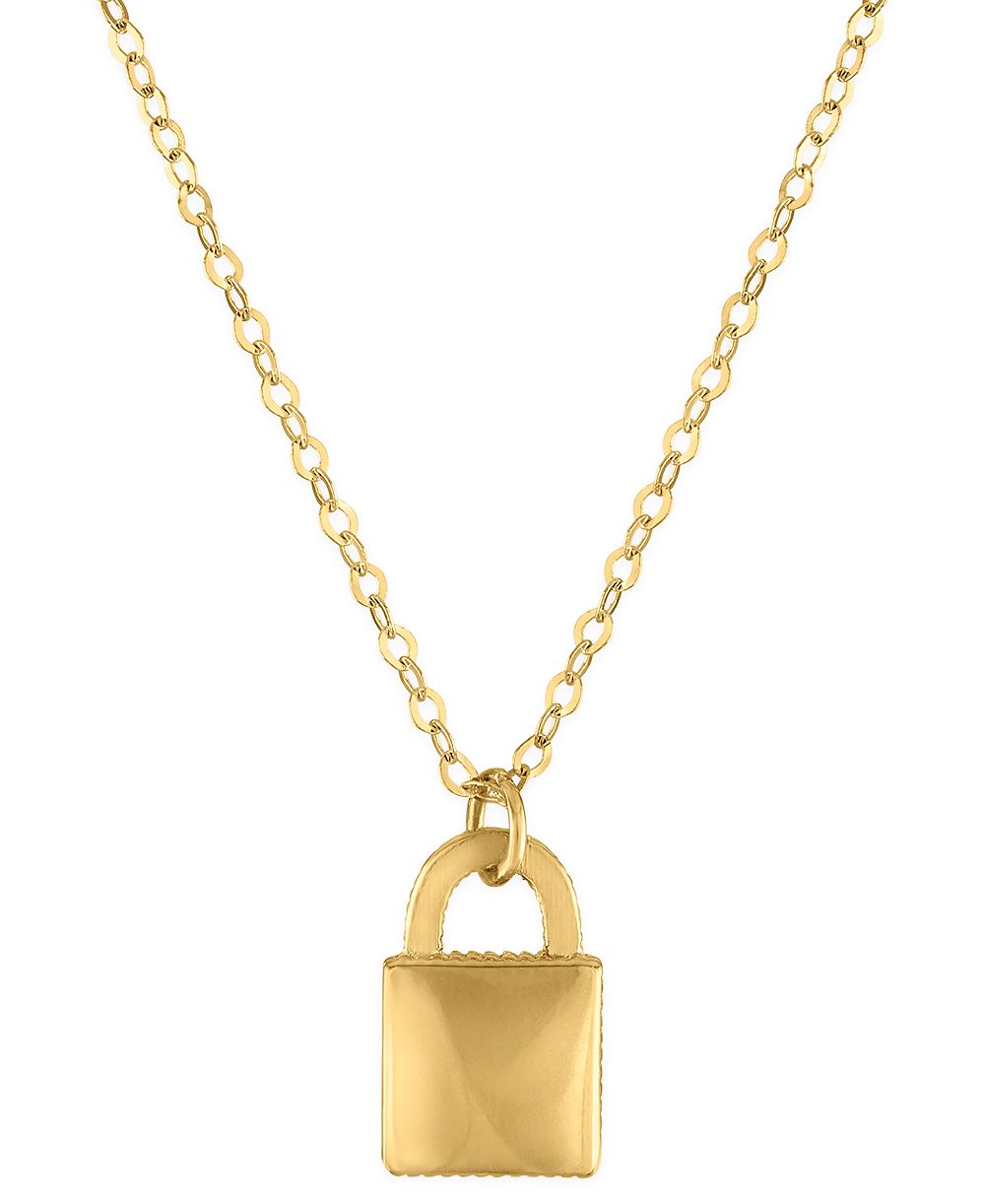 Подвеска-кулон Macy's Small Padlock из желтого золота 10k