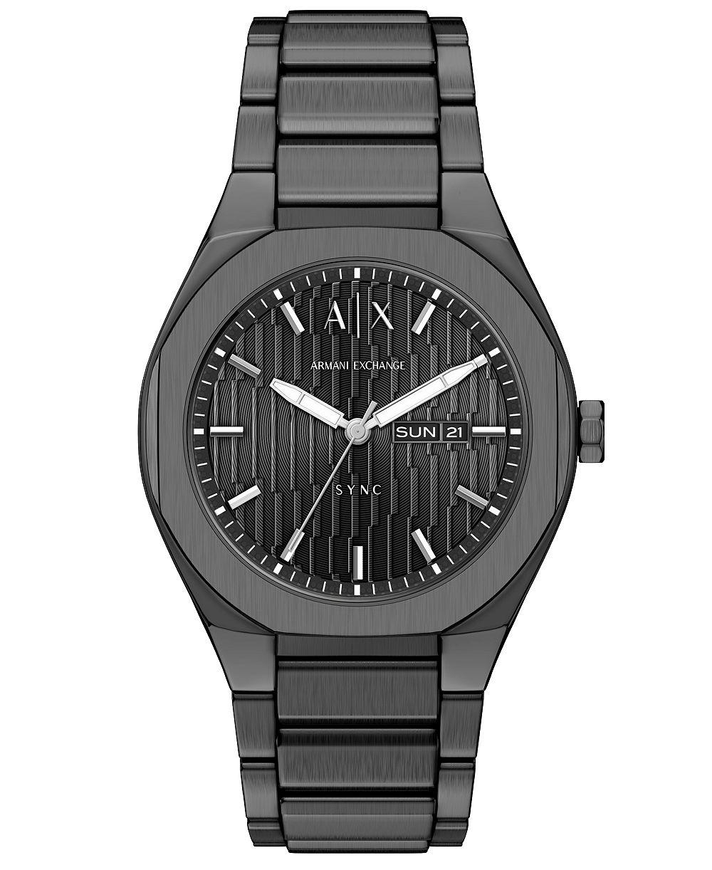 Мужские часы A|X Armani Exchange Sync Quartz Day-Date из нержавеющей стали gunmetal, 42mm