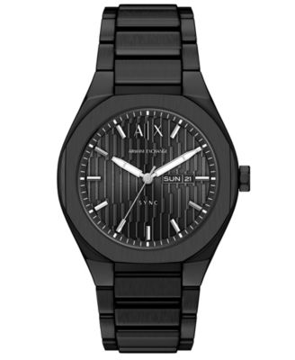 Мужские часы A|X Armani Exchange Sync Quartz Day-Date Black Stainless Steel 42mm