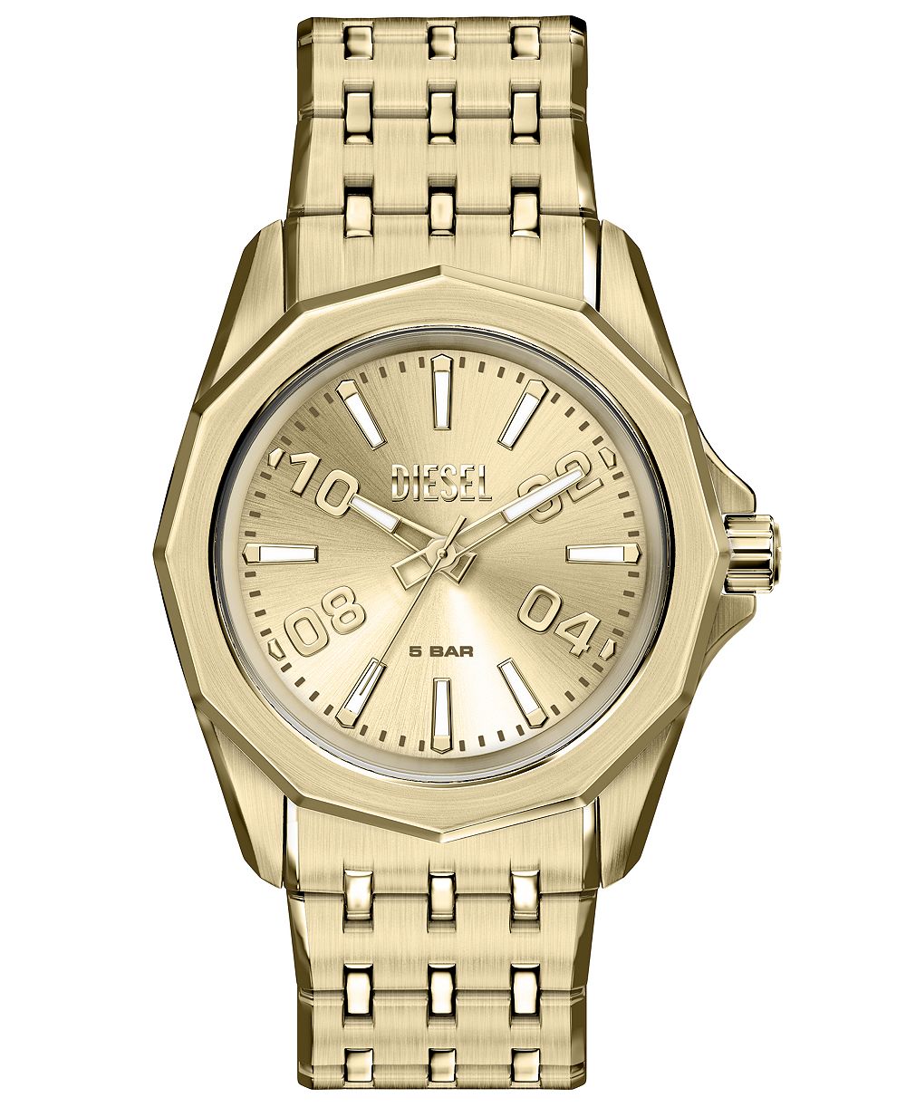 Мужские часы Diesel Stinger Quartz из золотой нержавеющей стали, 44mm
