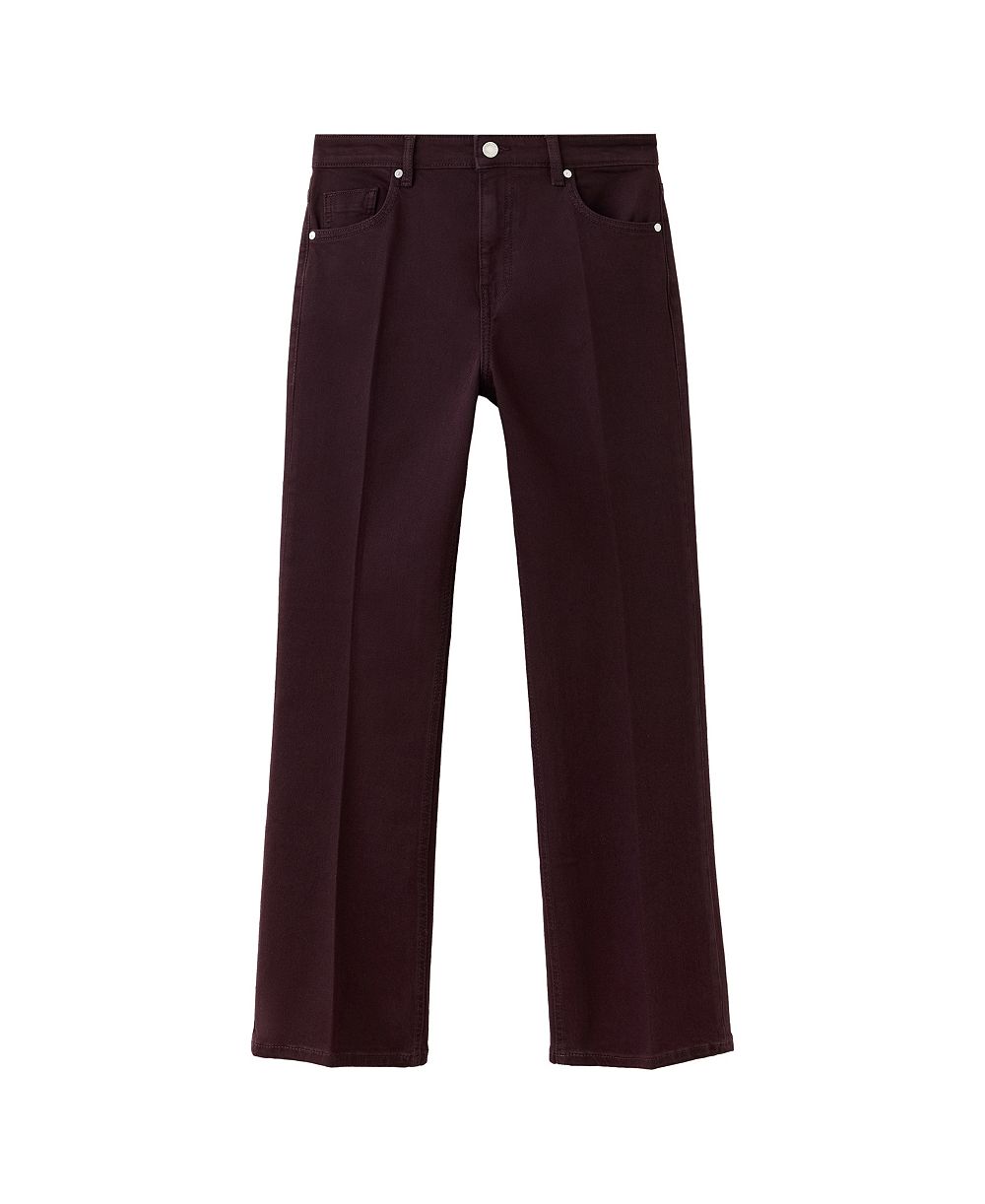 MANGO Women's Sienna Mid-Rise Flare Cropped Jeans