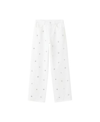 Женские джинсы Mango Wide-Leg Studded