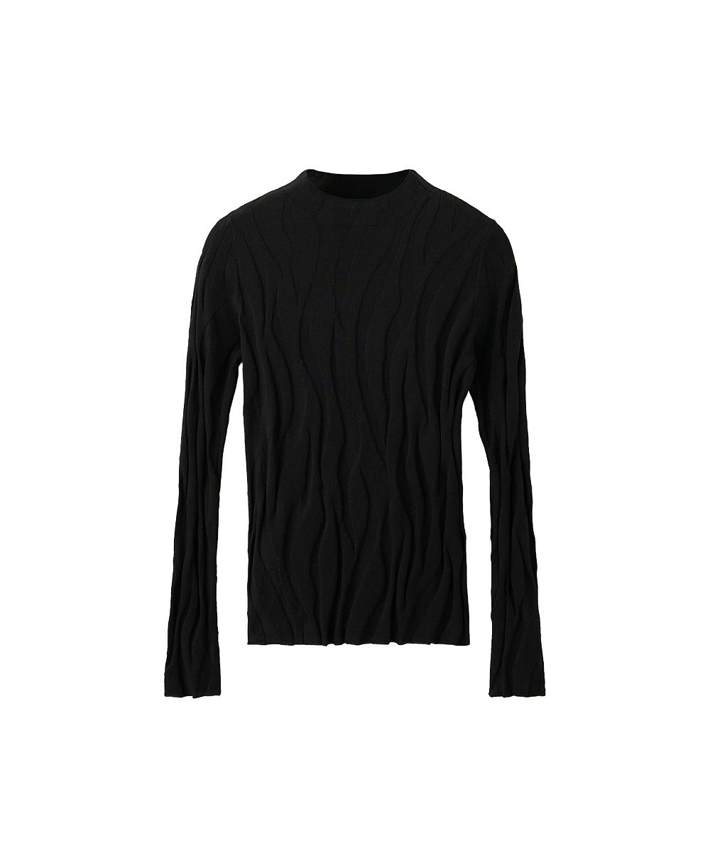 MANGO Women's Fitted Mock-Neck Long-Sleeve Cotton-Blend Sweater