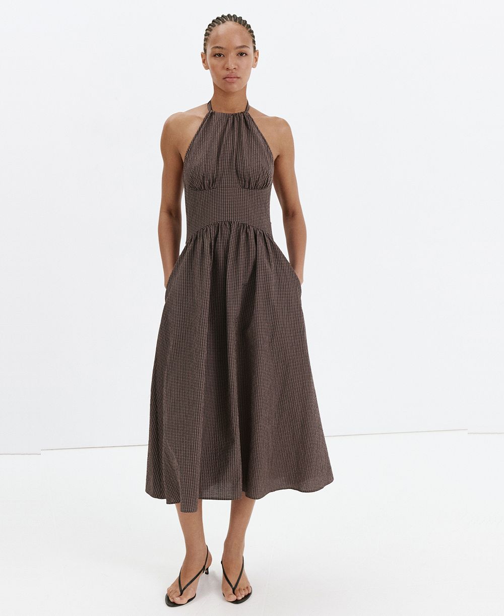 Mango Women's Gingham Halter Dress