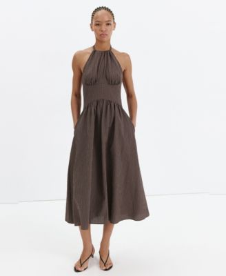 Mango Women's Gingham Halter Dress