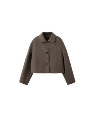 MANGO Women's Wool-Blend Cropped Jacket