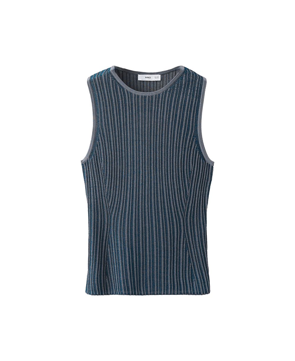 Женский топ MANGO Ribbed Open-Back Sleeveless
