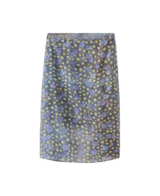 Mango Women's Floral-Print Midi Overlay Skirt
